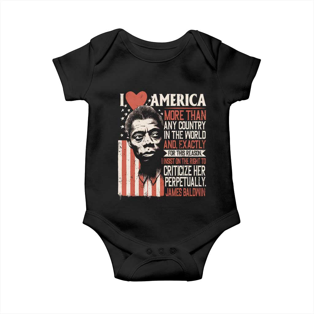 James Baldwin Baby Onesie I Love America More Than Any Country In The World