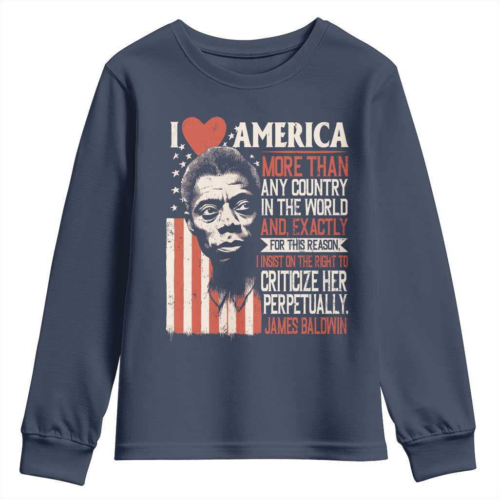 James Baldwin Youth Sweatshirt I Love America More Than Any Country In The World