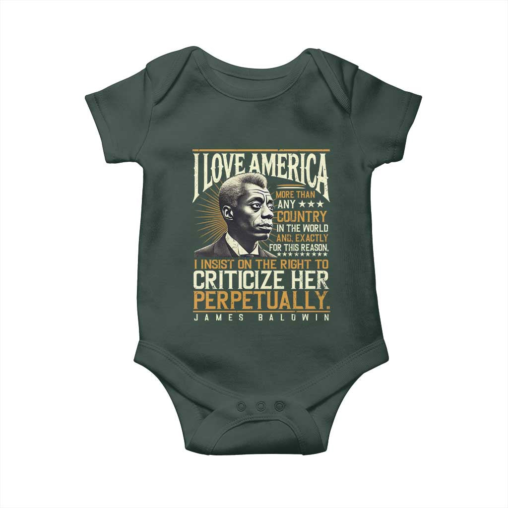 James Baldwin Baby Onesie I Love America More Than Any Country In The World Black History