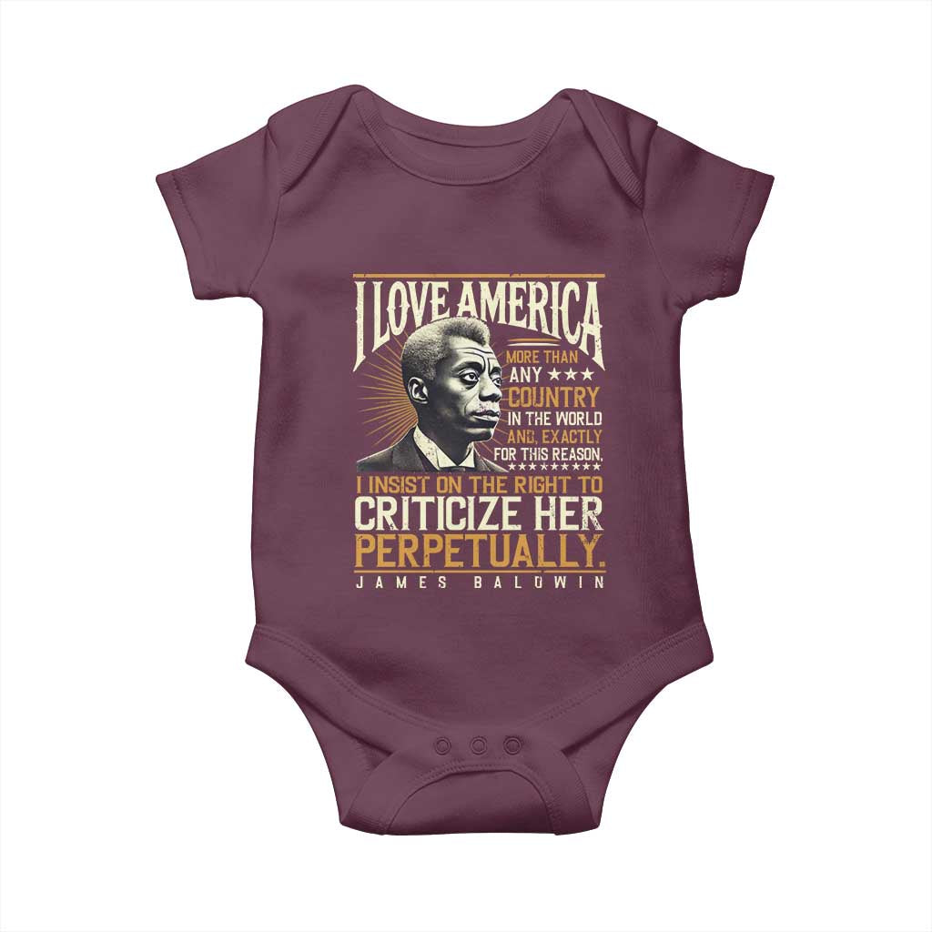 James Baldwin Baby Onesie I Love America More Than Any Country In The World Black History