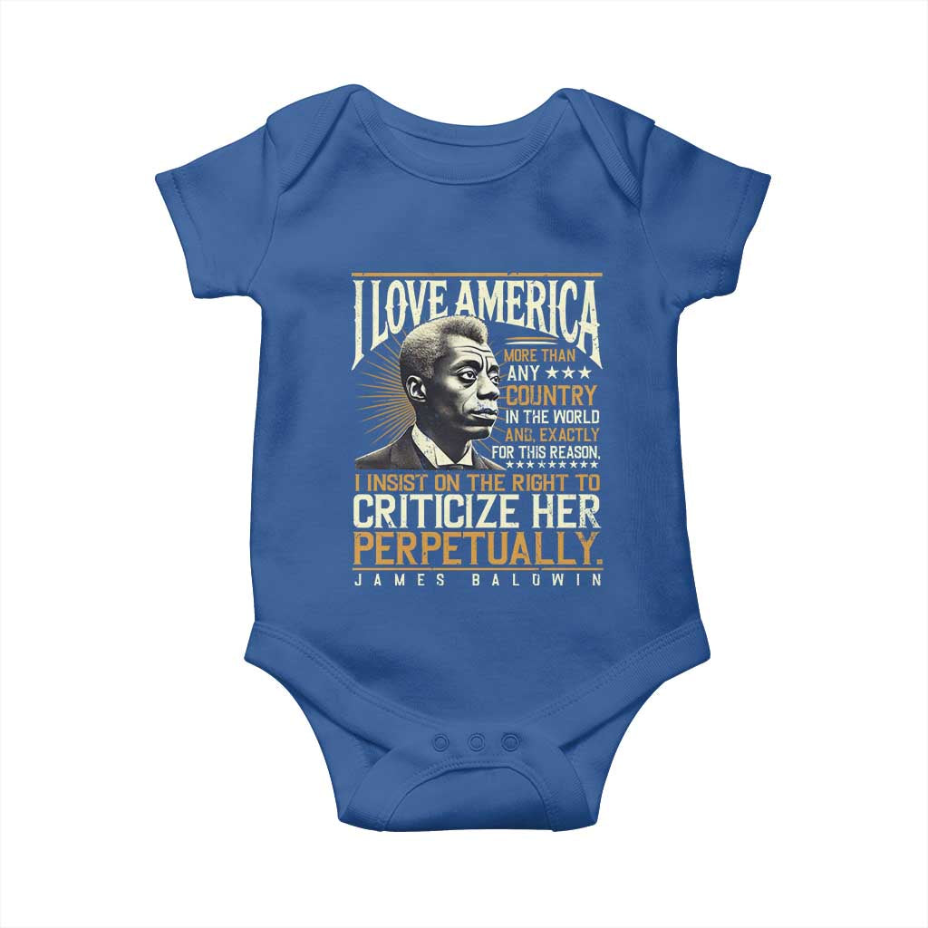 James Baldwin Baby Onesie I Love America More Than Any Country In The World Black History