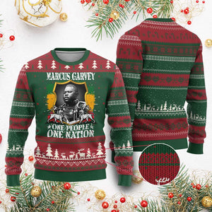 Marcus Garvey Ugly Christmas Sweater One People One Nation Jamaica Legends Rasta