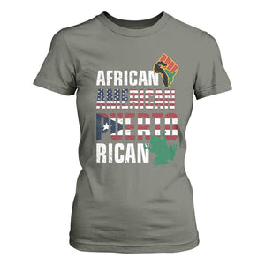 African American Puerto Rican Pride T Shirt For Women