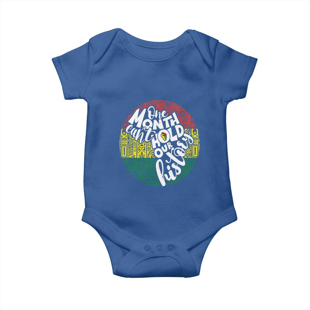 Black Pride Baby Onesie One Month Can't Hold Our History African American