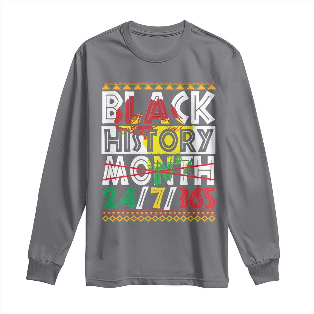 Black History Month Long Sleeve Shirt 24/7/365 Gift Pride African American