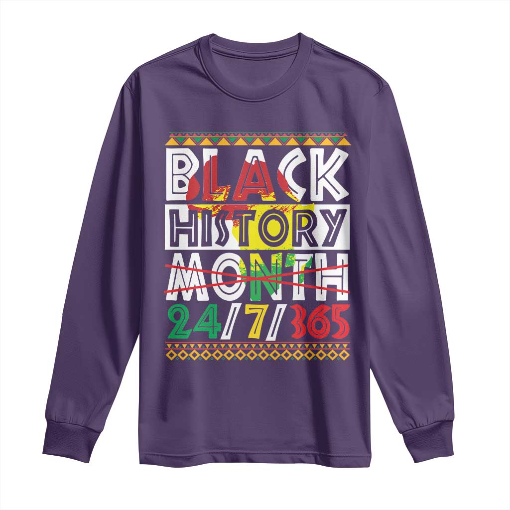 Black History Month Long Sleeve Shirt 24/7/365 Gift Pride African American