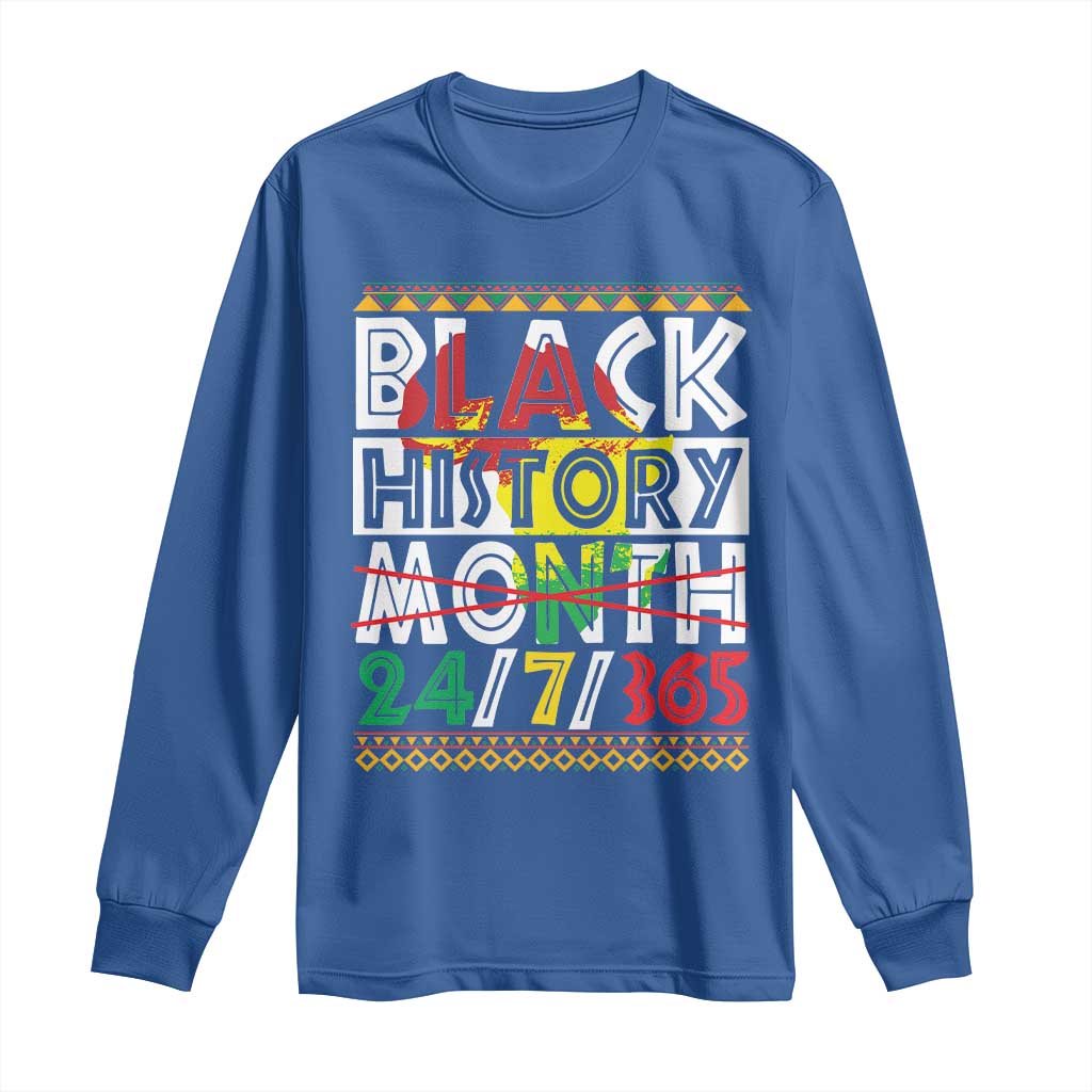 Black History Month Long Sleeve Shirt 24/7/365 Gift Pride African American