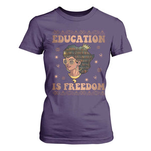 Black Teacher T Shirt For Women Education Is Freedom Black History