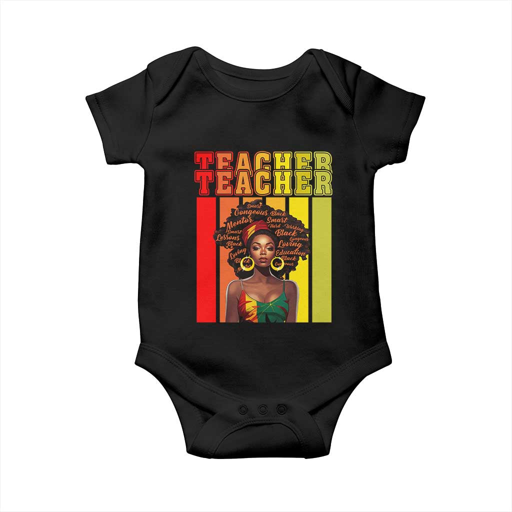 Black Teacher Baby Onesie Women African Americans School Educate