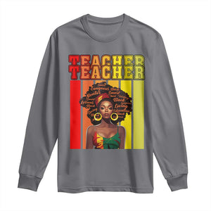 Black Teacher Long Sleeve Shirt Women African Americans School Educate