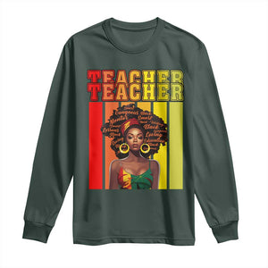 Black Teacher Long Sleeve Shirt Women African Americans School Educate