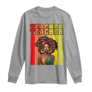 Black Teacher Long Sleeve Shirt Women African Americans School Educate