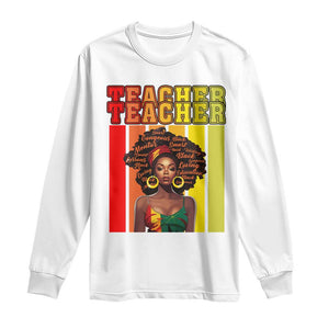 Black Teacher Long Sleeve Shirt Women African Americans School Educate