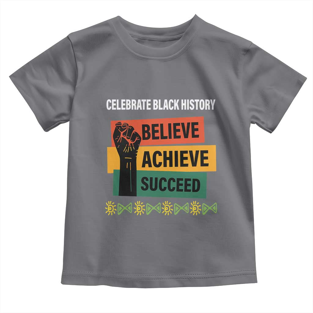 Black History Month Baby Shirt Believe Achieve Succeed African Americans Melanin Pride
