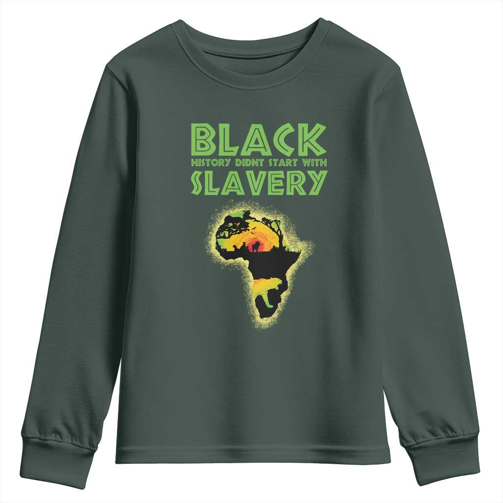 Black Freedom Youth Long Sleeve Shirt Black History Didn't Start With Slavery African American