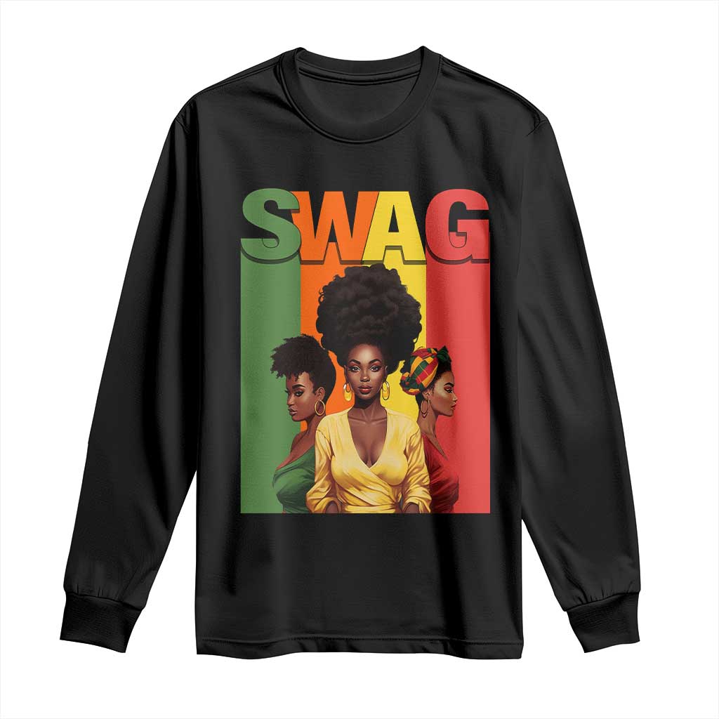 Black History Month Long Sleeve Shirt Swag Melanin Queen