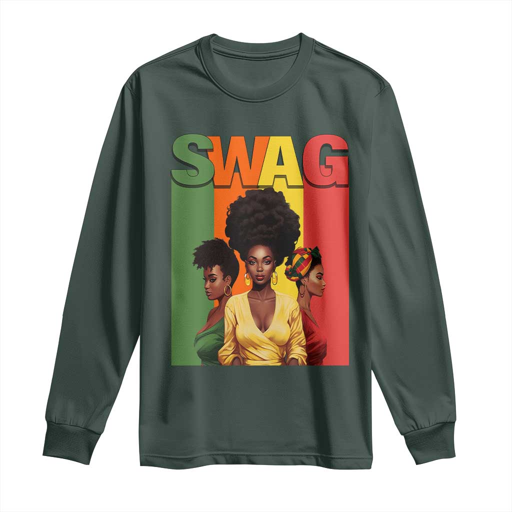 Black History Month Long Sleeve Shirt Swag Melanin Queen