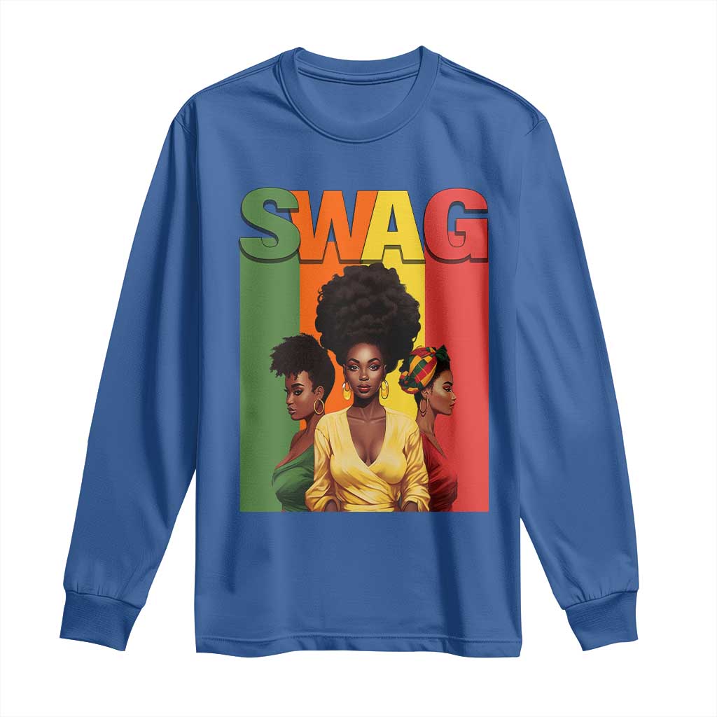 Black History Month Long Sleeve Shirt Swag Melanin Queen