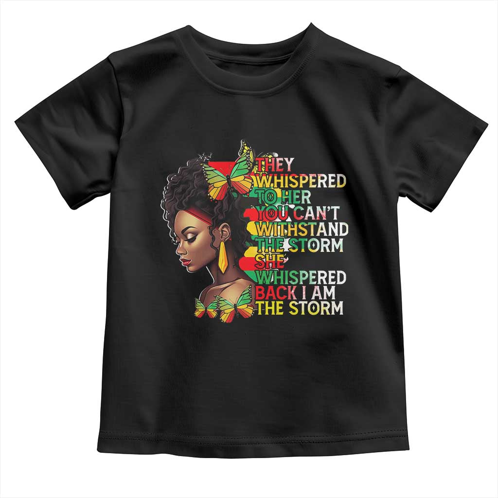 African Women Black History Month Baby Shirt She Whispered Back I Am The Storm