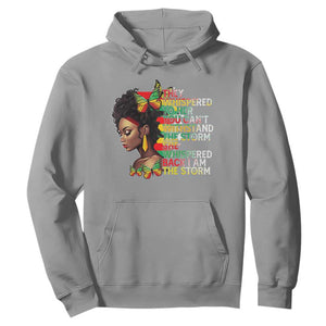 African Women Black History Month Hoodie She Whispered Back I Am The Storm