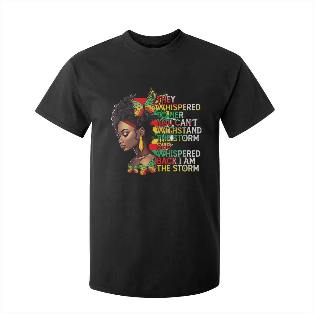 African Women Black History Month T Shirt For Kid She Whispered Back I Am The Storm