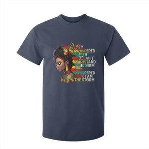 African Women Black History Month T Shirt For Kid She Whispered Back I Am The Storm