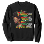 African Women Black History Month Sweatshirt She Whispered Back I Am The Storm