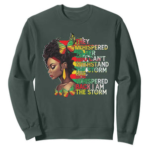 African Women Black History Month Sweatshirt She Whispered Back I Am The Storm