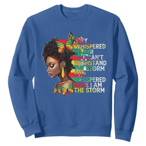 African Women Black History Month Sweatshirt She Whispered Back I Am The Storm