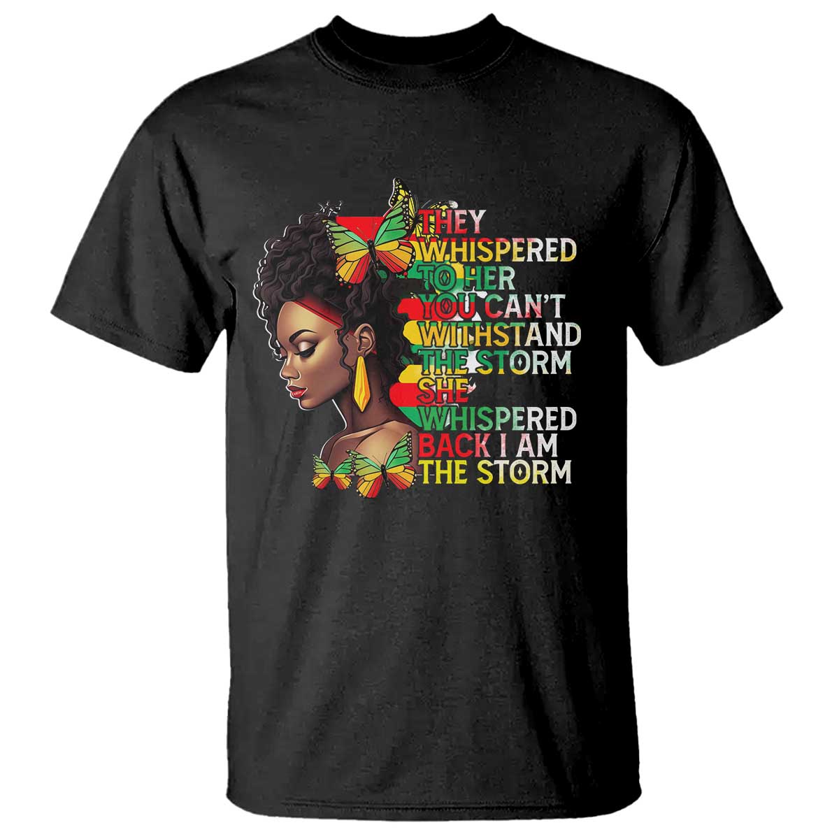 African Women Black History Month T Shirt She Whispered Back I Am The Storm