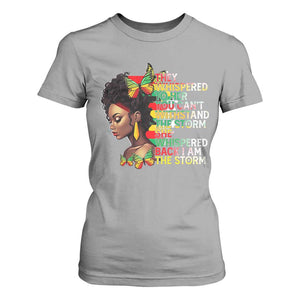 African Women Black History Month T Shirt For Women She Whispered Back I Am The Storm