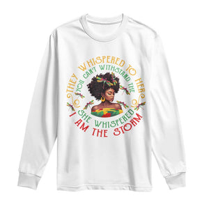 African Women Black History Month Long Sleeve Shirt Dragon Fly She Whispered Back I Am The Storm