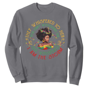 African Women Black History Month Sweatshirt Dragon Fly She Whispered Back I Am The Storm