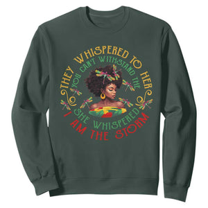 African Women Black History Month Sweatshirt Dragon Fly She Whispered Back I Am The Storm