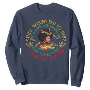 African Women Black History Month Sweatshirt Dragon Fly She Whispered Back I Am The Storm