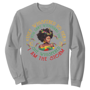 African Women Black History Month Sweatshirt Dragon Fly She Whispered Back I Am The Storm