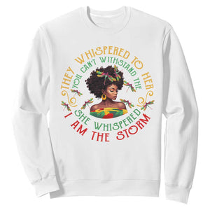 African Women Black History Month Sweatshirt Dragon Fly She Whispered Back I Am The Storm