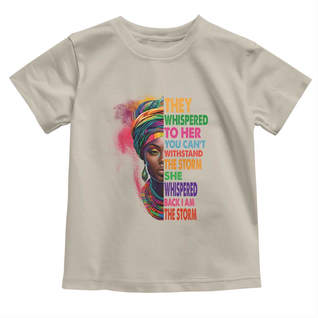 African Women Black History Month Baby Shirt She Whispered Back I Am The Storm Black Women Pride