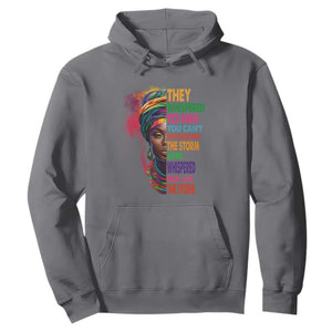 African Women Black History Month Hoodie She Whispered Back I Am The Storm Black Women Pride