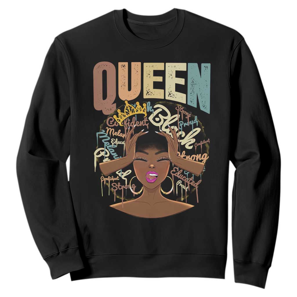 African Americans Teacher Sweatshirt Educated Strong Black Queen