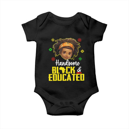 Black Pride Baby Onesie Handsome Black And Educated I Am The Strong African King Boy
