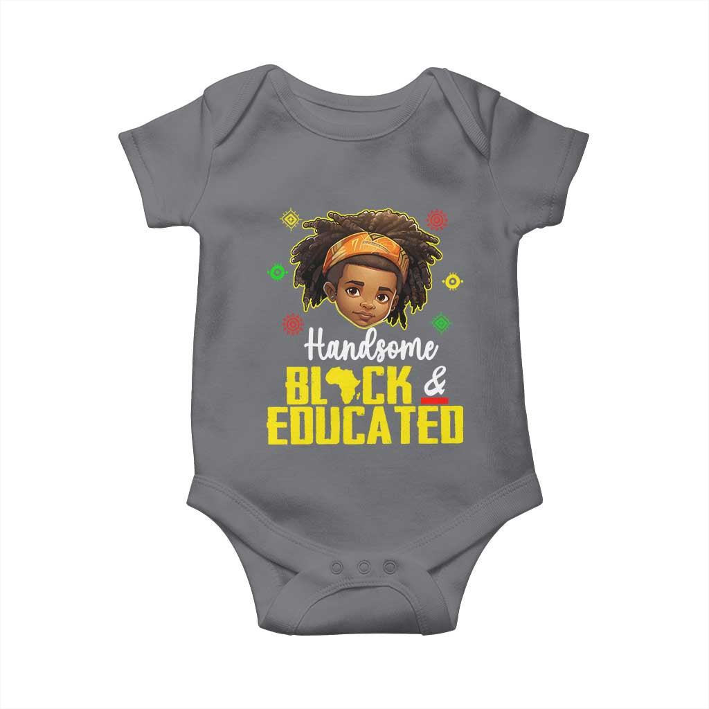 Black Pride Baby Onesie Handsome Black And Educated I Am The Strong African King Boy