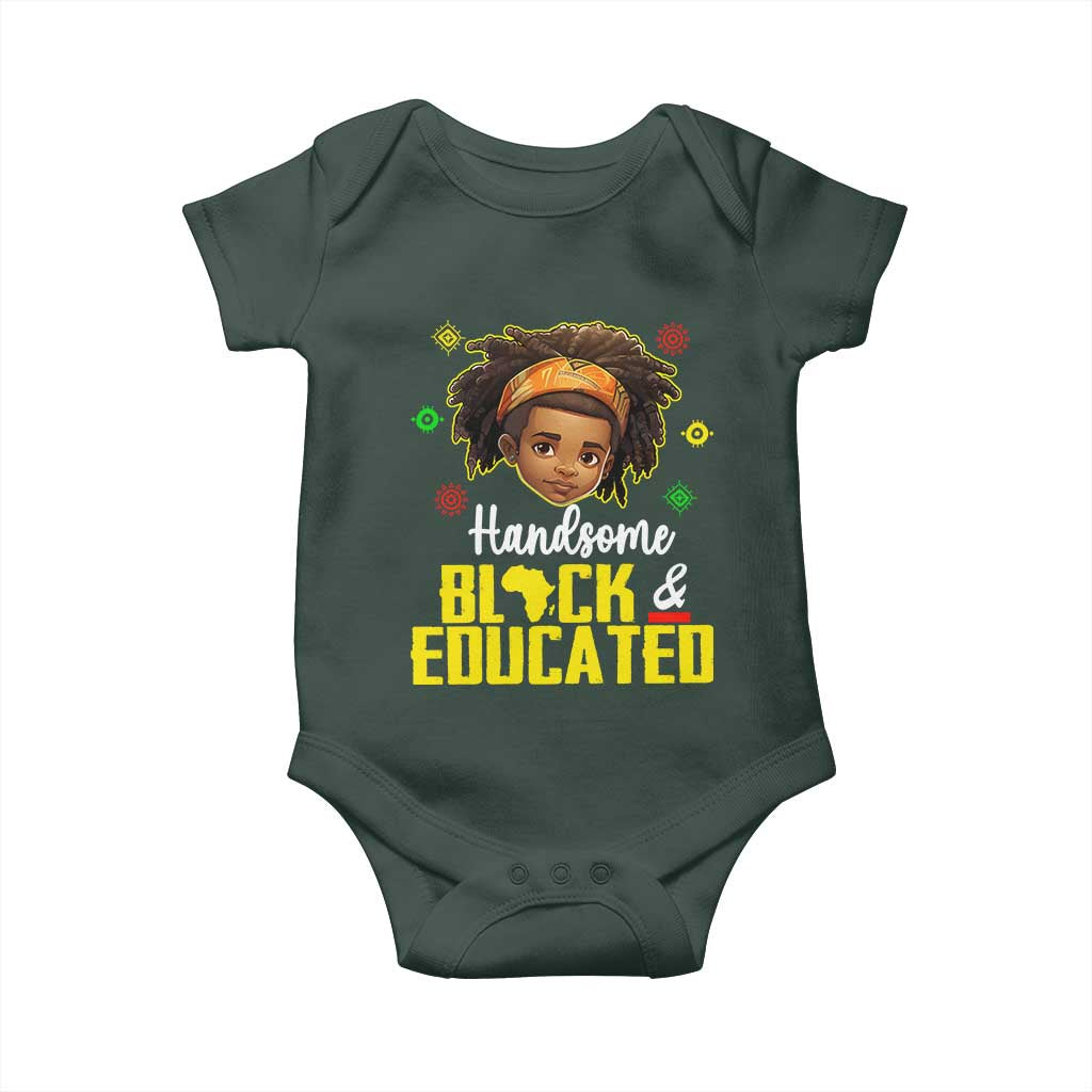 Black Pride Baby Onesie Handsome Black And Educated I Am The Strong African King Boy