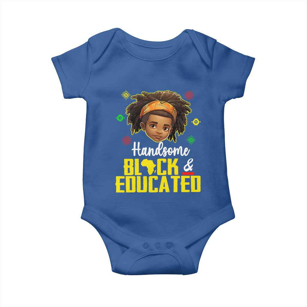 Black Pride Baby Onesie Handsome Black And Educated I Am The Strong African King Boy