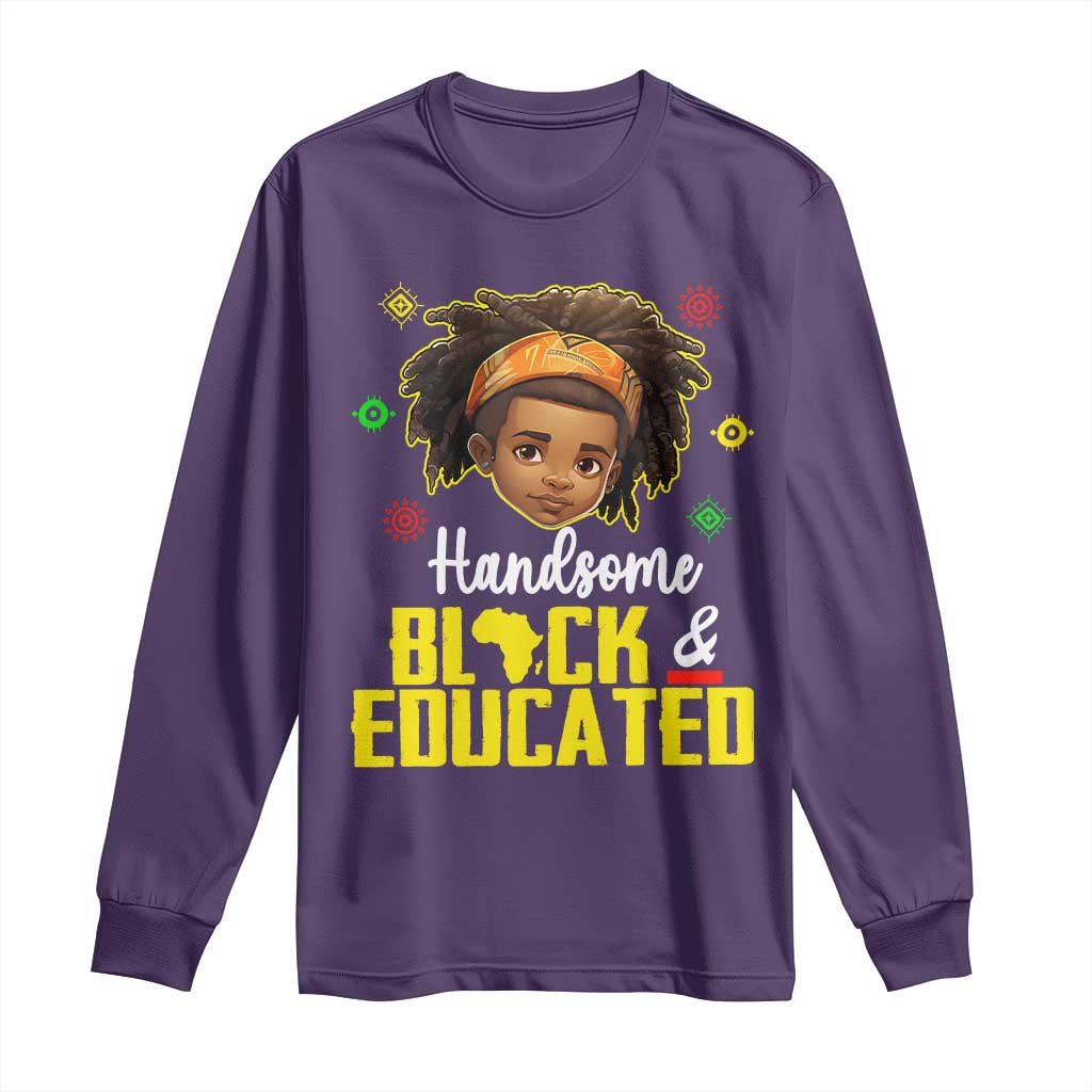 Black Pride Long Sleeve Shirt Handsome Black And Educated I Am The Strong African King Boy
