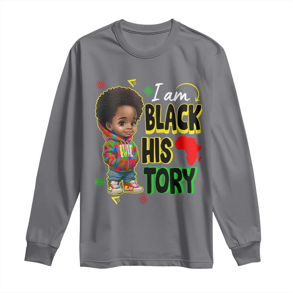Black Boys Pride Long Sleeve Shirt Handsome Kids Boys I Am Black History Month