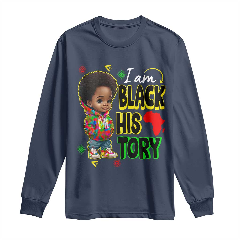 Black Boys Pride Long Sleeve Shirt Handsome Kids Boys I Am Black History Month