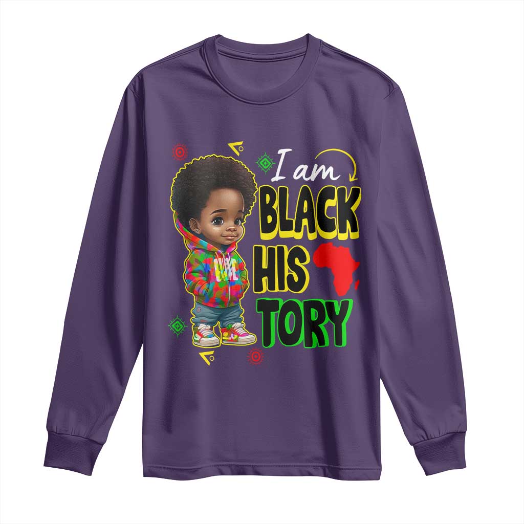 Black Boys Pride Long Sleeve Shirt Handsome Kids Boys I Am Black History Month