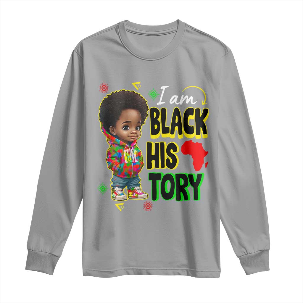 Black Boys Pride Long Sleeve Shirt Handsome Kids Boys I Am Black History Month