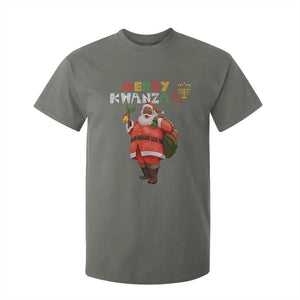 African American Xmas Merry Kwanzaa Santa T Shirt For Kid